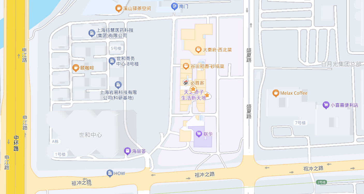 公司地址地图：上海市浦东新区祖冲之路2305号B幢1105室